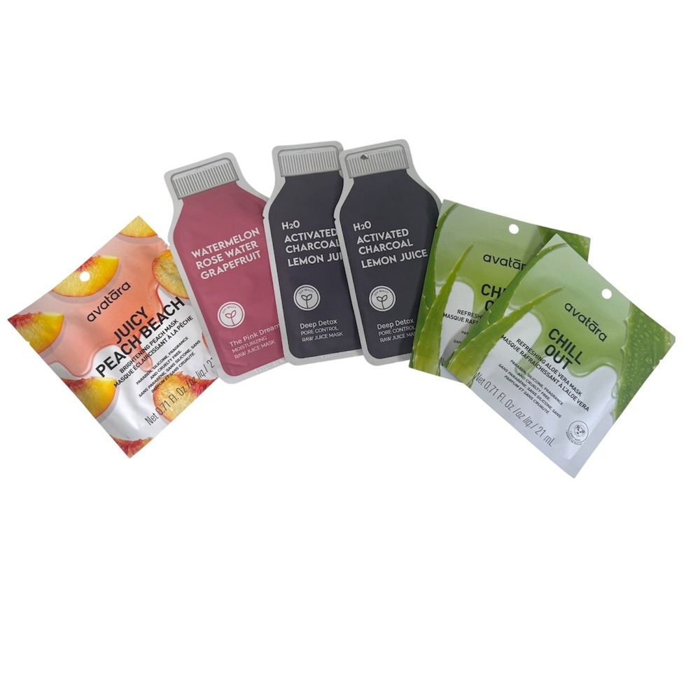 Sheet Mask Bundle Lot 6 ESW Beauty Avatara Face Detox Brighten Hydrate New‎